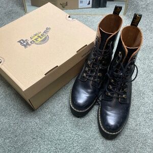 Dr. Martens Women's Leona Leather Heeled Boot Fashion